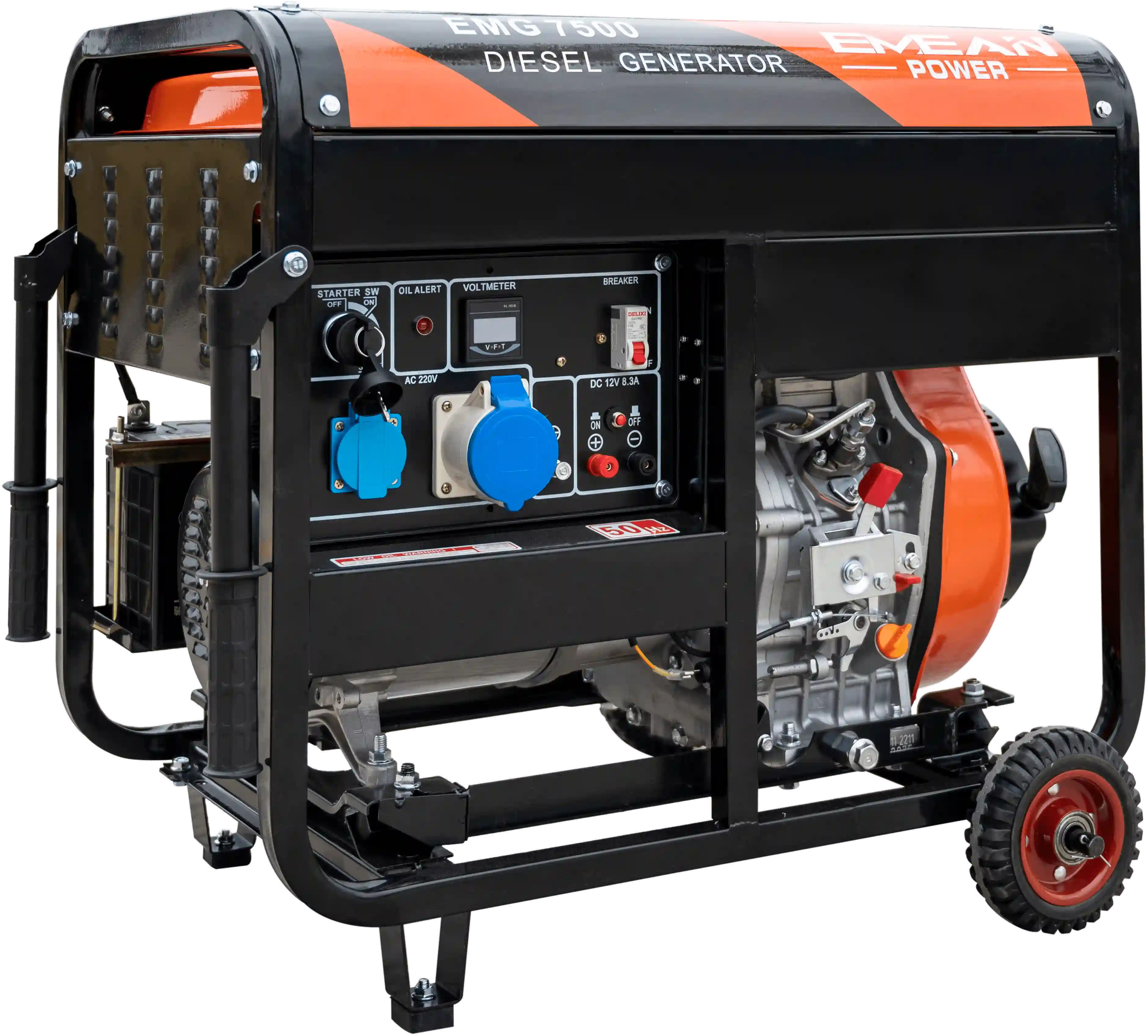 Generatore diesel raffreddato ad aria con avviamento elettrico da 5 kW/5,5 kW